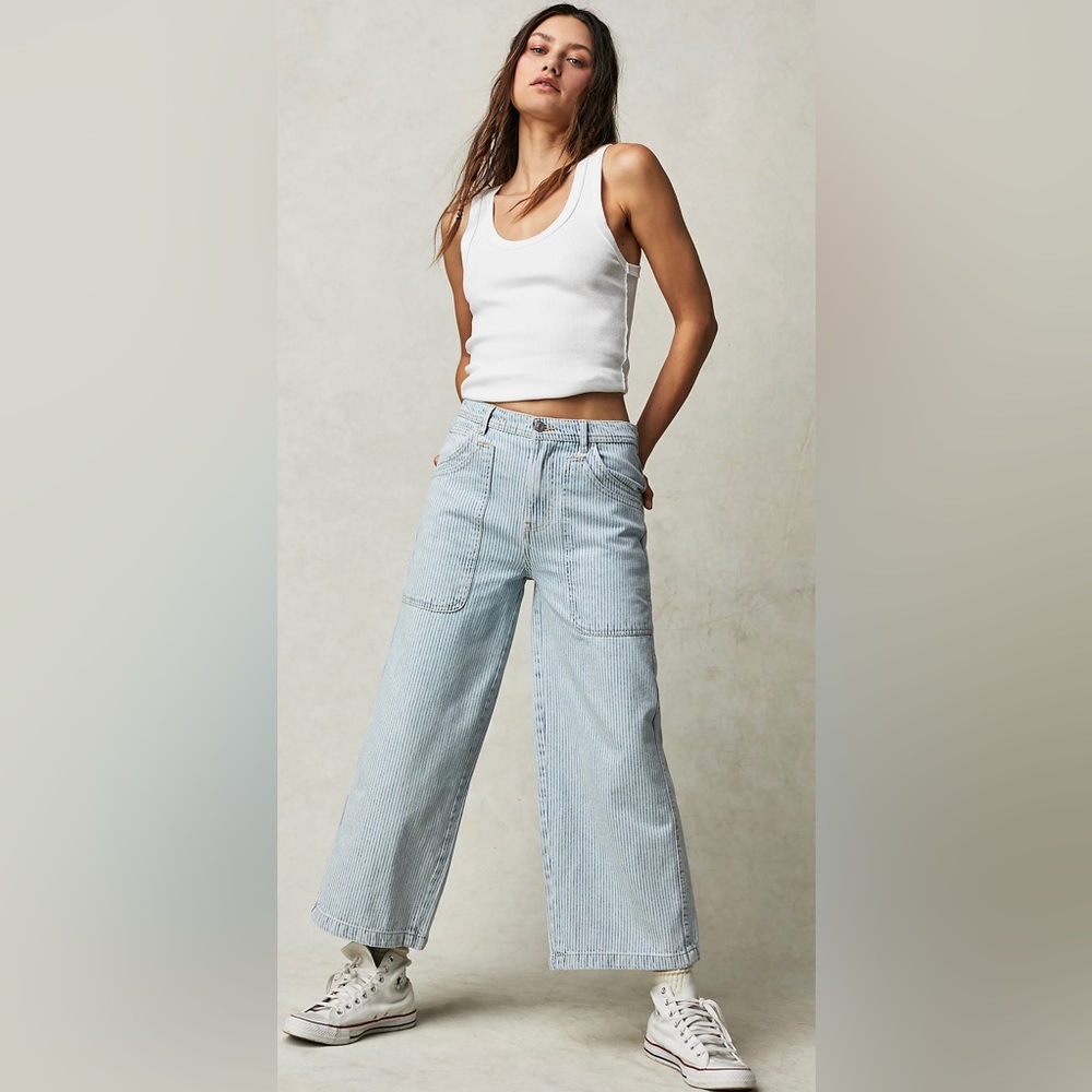 free people mid rise wide leg jeans